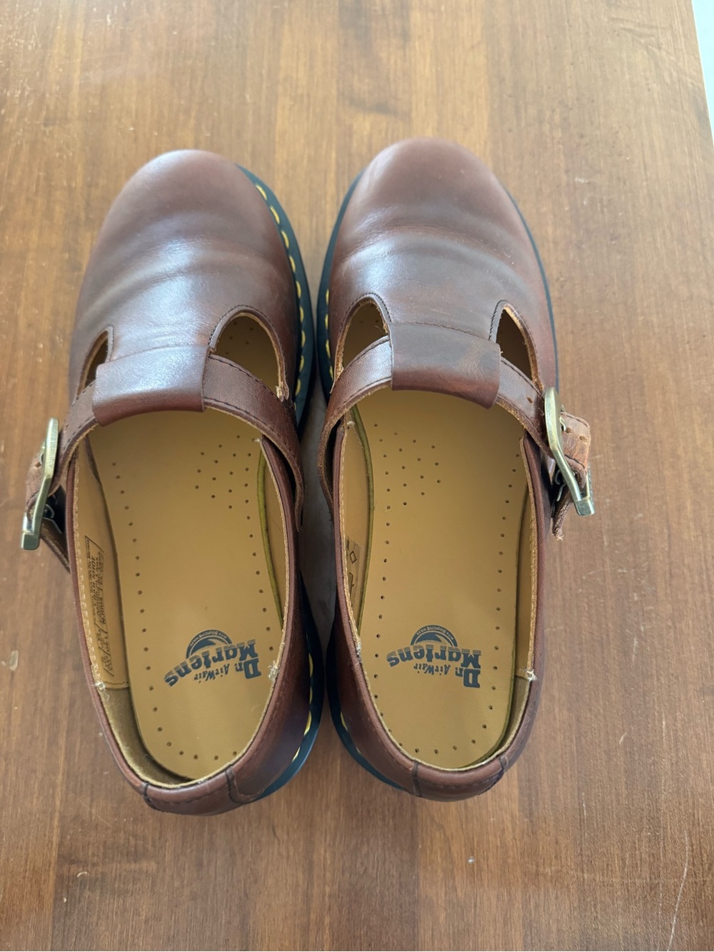 Dr. Martens Brown T-Bar Mary Jane Shoes - Picture 3 of 6